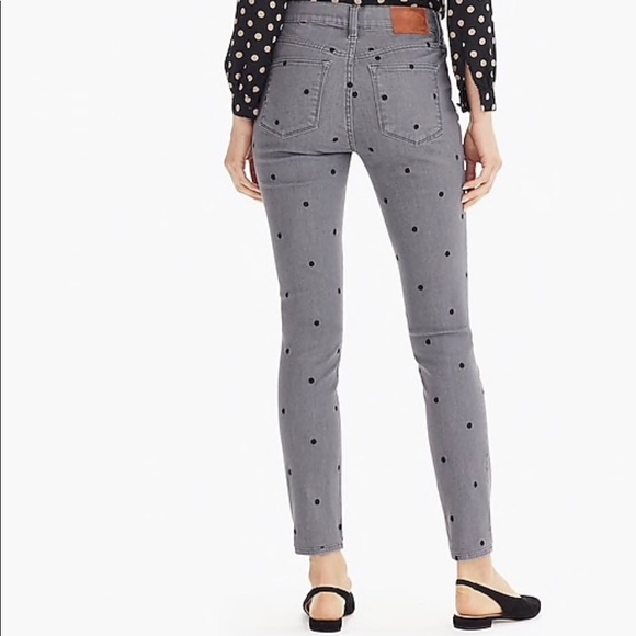 NWT J Crew 9" High-Rise Toothpick Polka Dot Jean - Picture 7 of 8